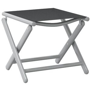 vidaXL Fotpall hopf&auml;llbar textilen och aluminium svart och silver