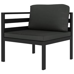 vidaXL H&ouml;rnsits till modulsoffa 1 st med dynor aluminium antracit