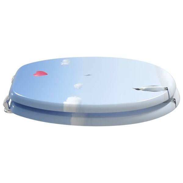 vidaXL Toalettstol Bl&aring; 44 x 38 cm MDF-board