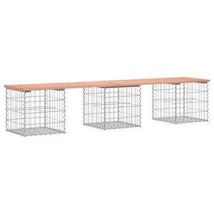vidaXL Trädgårdsbänk gabion-design 203x44x42 cm massivt douglasträ