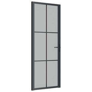vidaXL Innerd&ouml;rr 76x201,5 cm svart matt glas och aluminium