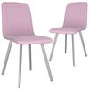 vidaXL Matstolar 2 st rosa sammet