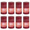 Bolsius Rustika blockljus 8-pack 100x50 mm sammetsr&ouml;d