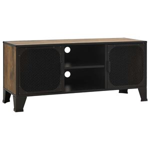 vidaXL TV-sk&aring;p rustik brun 105x36x47 cm metall och MDF