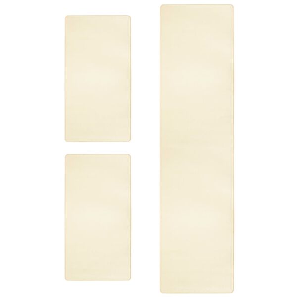 vidaXL Sovrumsmattor 3 st långhårig gräddvit