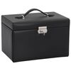 vidaXL Smyckeskrin 3-lagers med spegel l&aring;sbar svart 26x18x17,5 cm