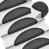 vidaXL Trappmattor 15 st 56x17x3 cm antracit halvrunda