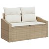 vidaXL Soffset med kudde 5 pcs Beige konstrotting