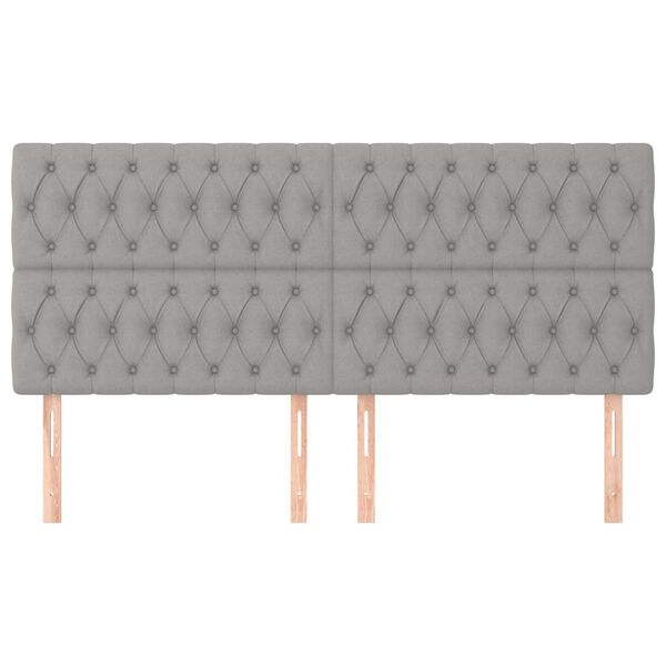 vidaXL S&auml;nggavel ljusgr&aring; 180x7x118/128 cm tyg