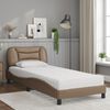 vidaXL Bed with Mattress "Hvar" Cappuccino 90x200 cm Faux Leather