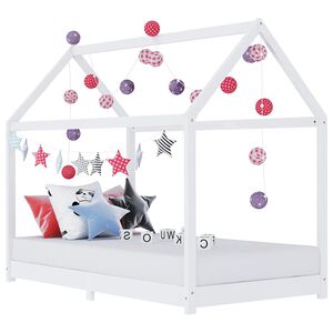 vidaXL Barns&auml;ng vit massiv furu 90x200 cm