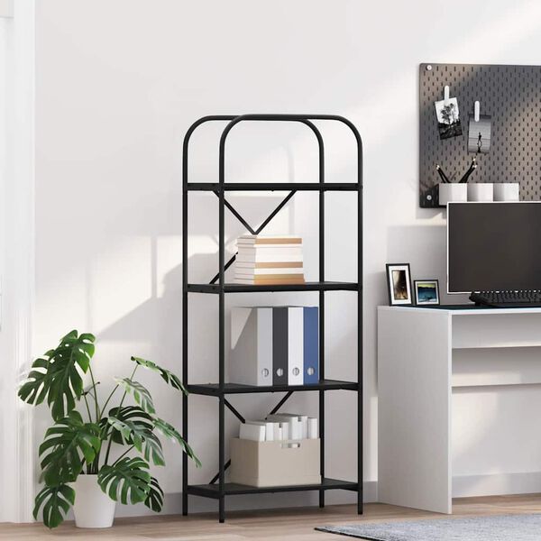 vidaXL Hyllsystem Svart ek 60 x 30 x 146 cm Konstruerat trä