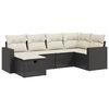 vidaXL Loungegrupp med dynor 6 delar svart konstrotting