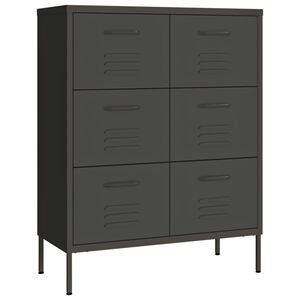 vidaXL Byr&aring; antracit 80x35x101,5 cm st&aring;l