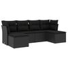vidaXL Loungegrupp med dynor 6 delar svart konstrotting