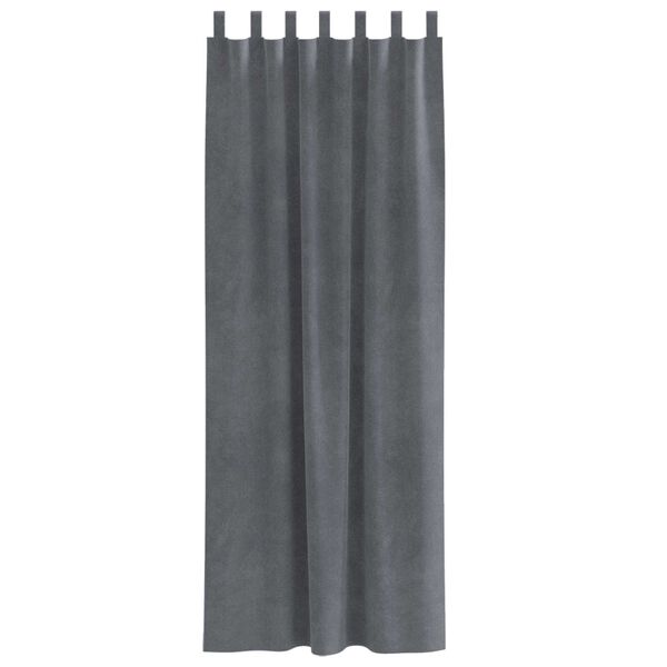 vidaXL Mörkläggningsgardiner 2 pcs Ljusgrå 140 x 245 cm Sammet