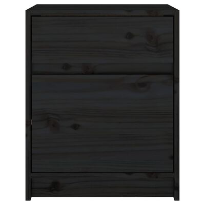 vidaXL Sängbord svart 40x31x50 cm massiv furu