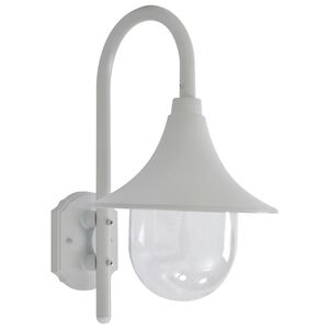 vidaXL V&auml;gglampa f&ouml;r tr&auml;dg&aring;rd E27 42 cm aluminium vit
