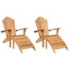 vidaXL Adirondackstol 2 pcs Brun 137 x 77 x 95 cm Massivt teaktr&auml;