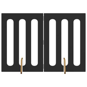 vidaXL F&auml;llbar husdjursgrind 2 pcs Svart Ek 100,5 x 38 x 70 cm
