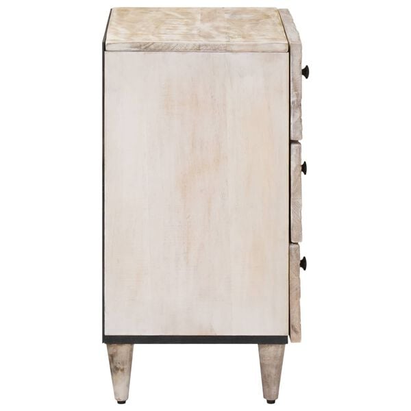 vidaXL S&auml;ngsk&aring;p med l&aring;da Vit 50 x 33 x 60 cm Massivt mangotr&auml;