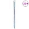 vidaXL T&auml;ltpinnar 24 st 30 cm &Oslash;20 mm galvaniserat st&aring;l