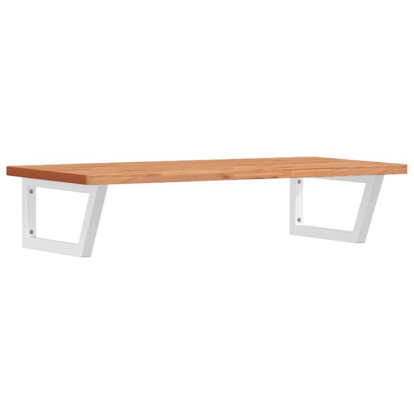 vidaXL V&auml;ggmonterad handfatshylla st&aring;l och massiv bok