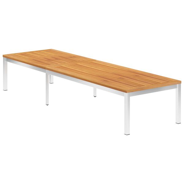 vidaXL Sols&auml;ng med dyna massivt akaciatr&auml; och rostfritt st&aring;l