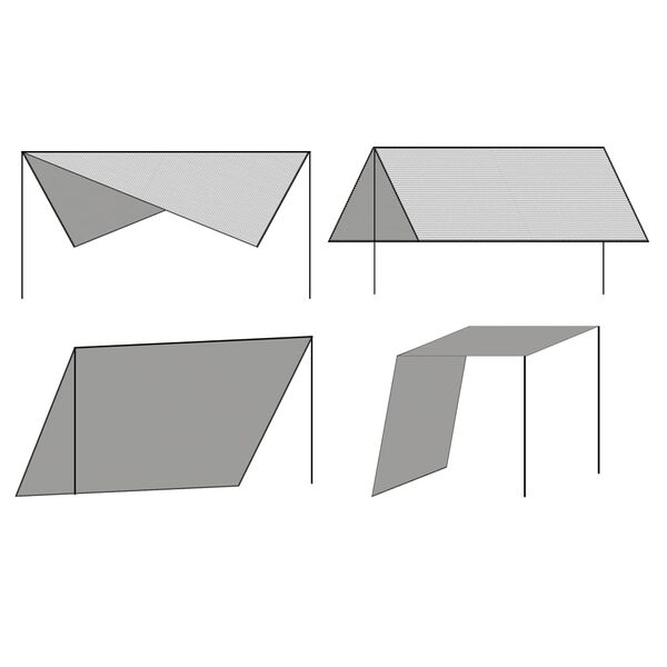 vidaXL Solskydd med stolpar tarp HDPE fyrkantig 4x4 m vit
