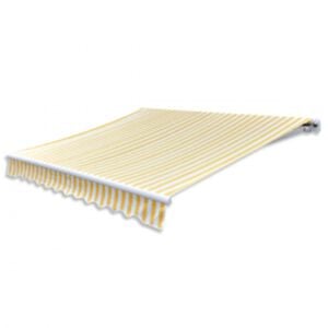 vidaXL Markis motoriserad 600 cm gul/vit