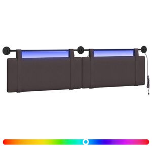 vidaXL H&auml;ngande s&auml;nggavel Med LED-lampa M&ouml;rkbrun Tyg