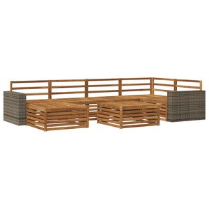 vidaXL Utomhussoffset 7 st Naturlig