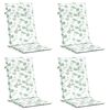 vidaXL Stolsdynor för stolar med hög rygg 4 st bladmönster tyg