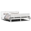 vidaXL S&auml;ngram med huvudgavel utan madrass vit 200x200 cm