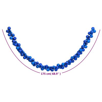 vidaXL Girlang julkulor blå 175 cm polystyren