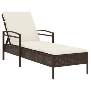 vidaXL Sols&auml;ng med dyna brun 63x200x81 cm konstrotting