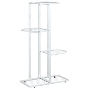 vidaXL V&auml;xtst&auml;ll med 4 hyllor 43x22x76 cm vit metall