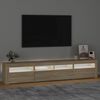 vidaXL Tv-bänk med LED-belysning sonoma ek 210x35x40 cm