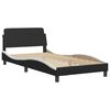 vidaXL Bed Frame without Mattress "Hvar" Black and White 100x200 cm Faux Leather