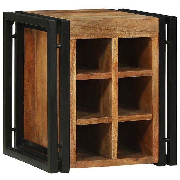 vidaXL Vinst&auml;ll Brun och svart 35 x 35 x 39 cm Massivt Akaciatr&auml;