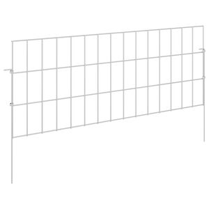 vidaXL Tr&auml;dg&aring;rdsst&auml;ngsel med p&aring;lar 12 st 75 x 30 cm Galvaniserat st&aring;l
