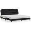 vidaXL Bed with Mattress "Hvar" Black and White 180x200 cm Faux Leather