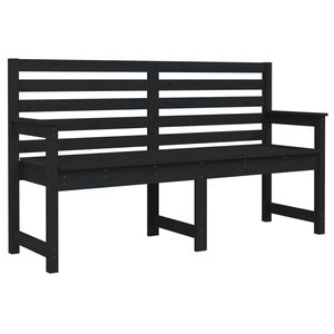 vidaXL Tr&auml;dg&aring;rdsb&auml;nk svart 159,5x48x91,5 cm massiv furu