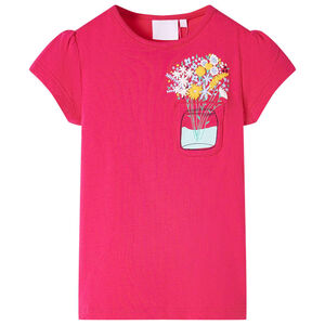 T-shirt f&ouml;r barn stark rosa 116