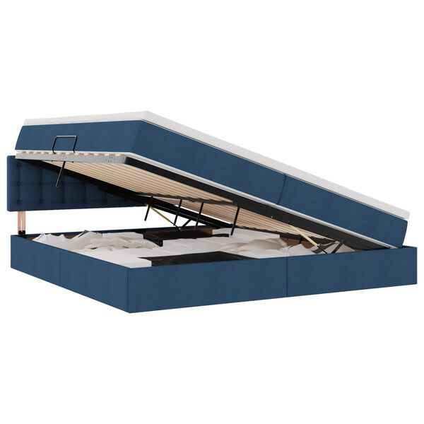 vidaXL F&ouml;rvaringss&auml;ng med madrass Bl&aring; 200 x 200 cm Konstruerat tr&auml;