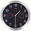 vidaXL V&auml;ggklocka med Quartz-urverk hygro- och termometer 30 cm svart