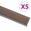 vidaXL Trappnosar i L-form 5 st aluminium 90 cm brun