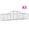 vidaXL Gabioner b&aring;gformade 3 st 200x50x40/60 cm galvaniserat j&auml;rn