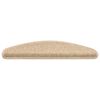 vidaXL Trappmattor 15 st 65x21x4 cm ljusbeige halvrunda stora