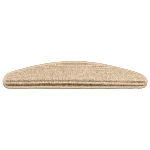vidaXL Trappmattor 15 st 65x21x4 cm ljusbeige halvrunda stora